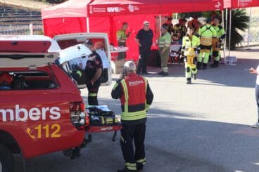 Despliegue de medios en el PMA instalado entre Benimeli y el Ràfol d’Almúnia