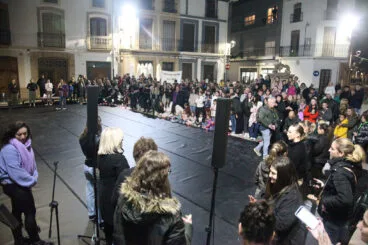 participantes de la manifestacion comarcal el 25n contra las violencias machistas