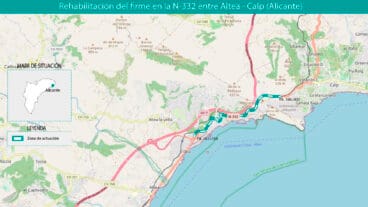 Rehabilitación del firme en la carretera N-332 de varias zonas del tramo entre Altea y Calp