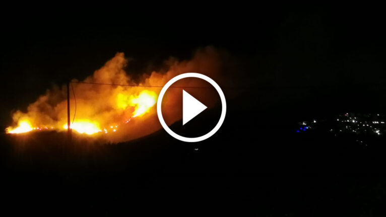 Vídeo del incendio en el Ràfol d'Almúnia desdel el término municipal de Sanet i Negrals