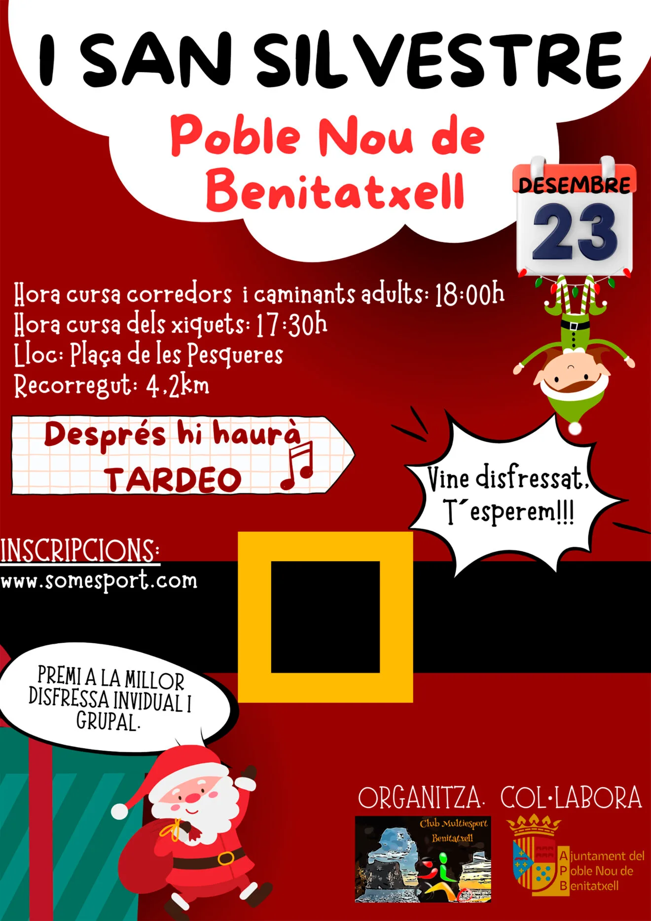 Cartel de la primera carrera San Silvestre en Benitatxell
