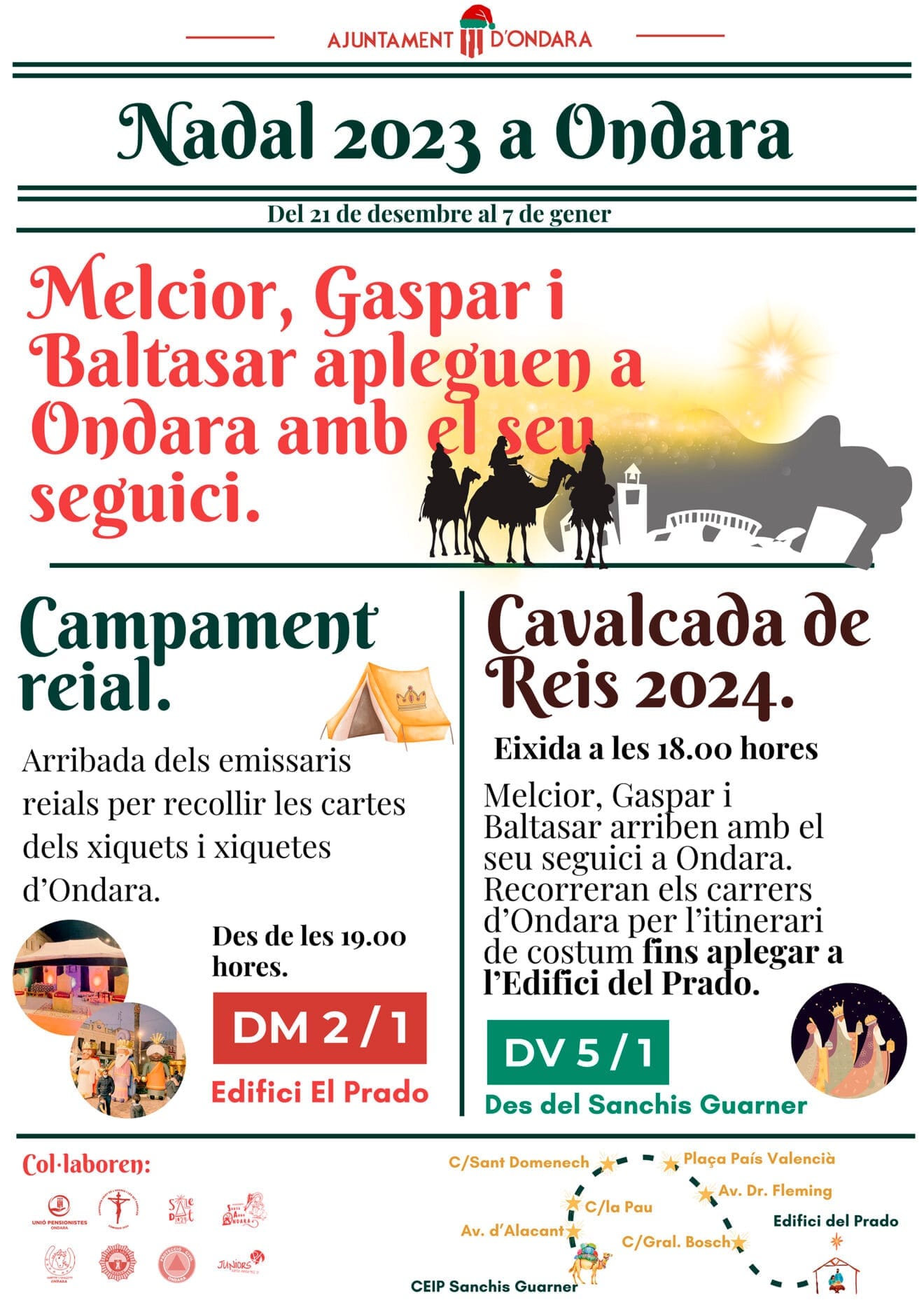 Cartel de la programación de Reyes 2024 en Ondara