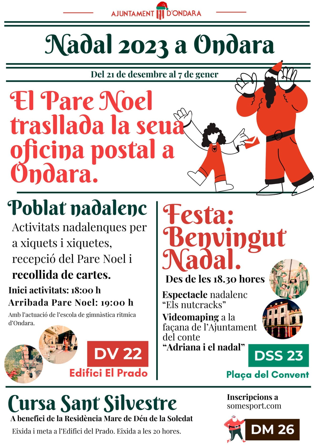 Cartel de la programación navideña en Ondara 2023