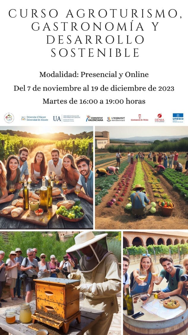 Imagen: Cartel del curso de Agroturismo de la UA y Gasterra generado por IA