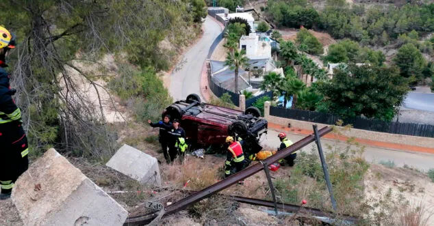 Imagen: Coche accidentado en Benissa