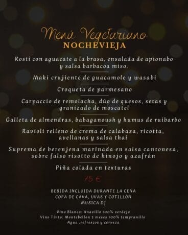 Este es el Mneú vegetariano con el que despedir la última noche del año