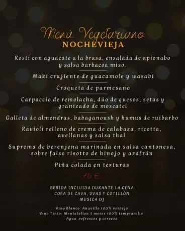 Este es el Mneú vegetariano con el que despedir la última noche del año