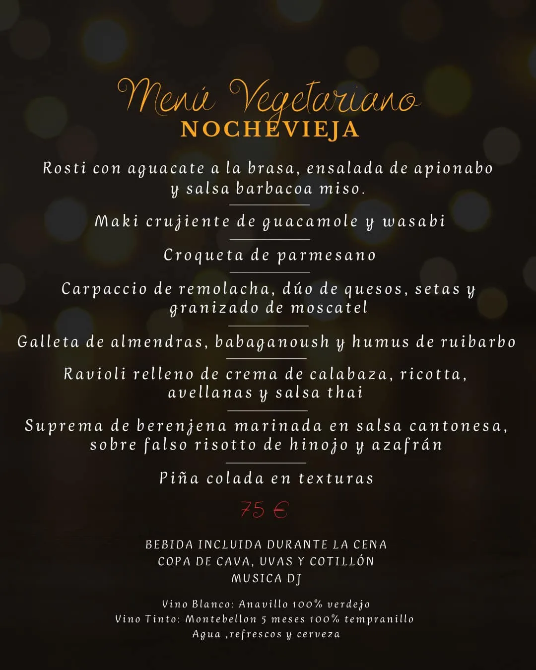 Este es el Mneú vegetariano con el que despedir la última noche del año