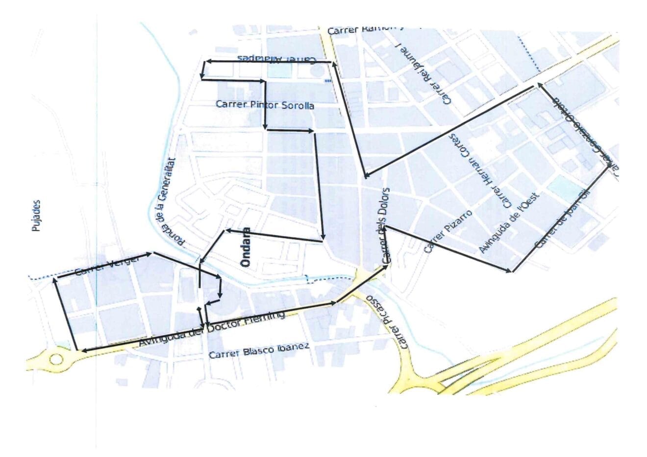 Recorrido de la San Silvestre de Ondara