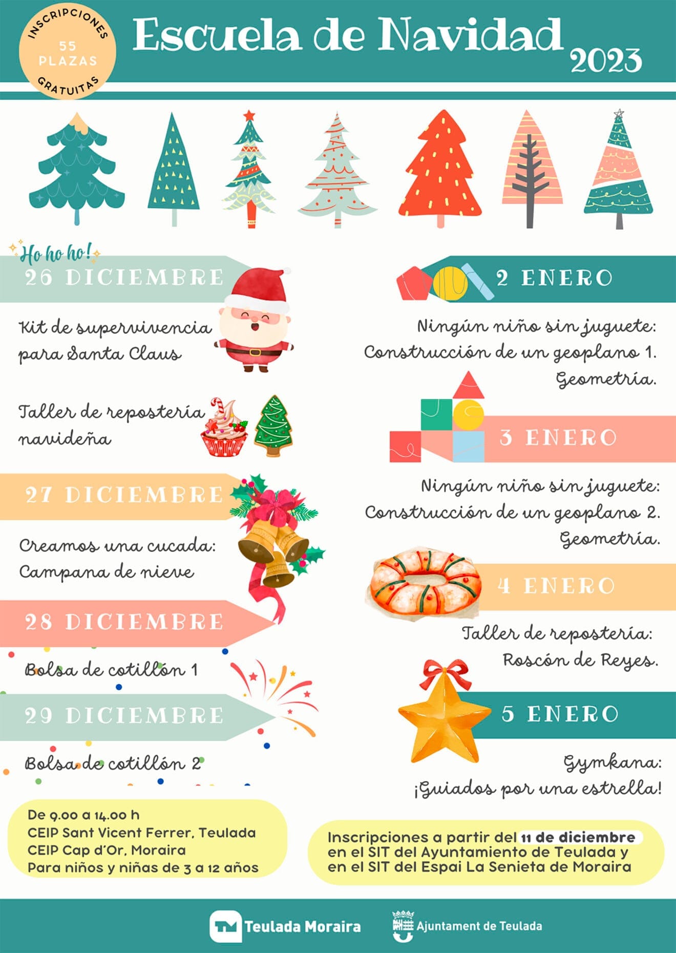 Programa de la Escuela de Navidad 2023 de Teulada Moraira
