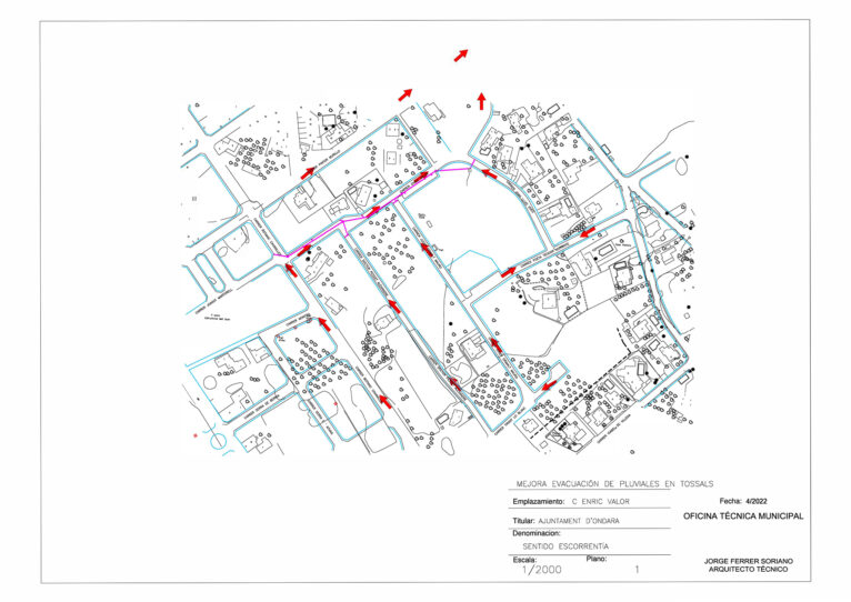 Proyecto de mejora de la red de evacuación de aguas pluviales en la zona del Pla Parcial Tossals de Ondara
