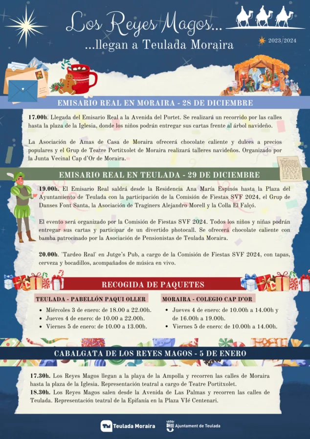Teulada Moraira recibirá a los Reyes Magos con una programación llena de actividades 2 Imagen: Programación visita Reyes Magos a Teulada Moraira 2024
