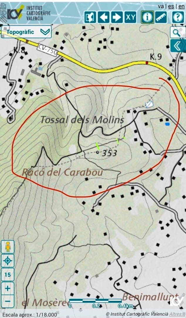 Imagen: Ámbito de la ruta senderista convocada por Salvem la Vall