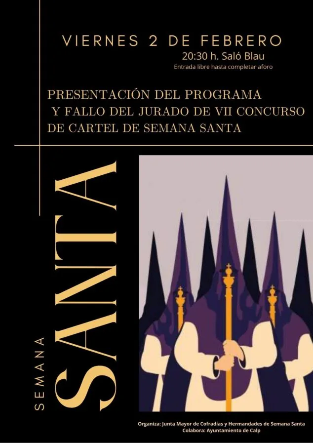 Presentación del programa de Semana Santa 2024 y fallo del jurado en el VII concurso de carteles 1 Imagen: Cartel Acto Semana Santa