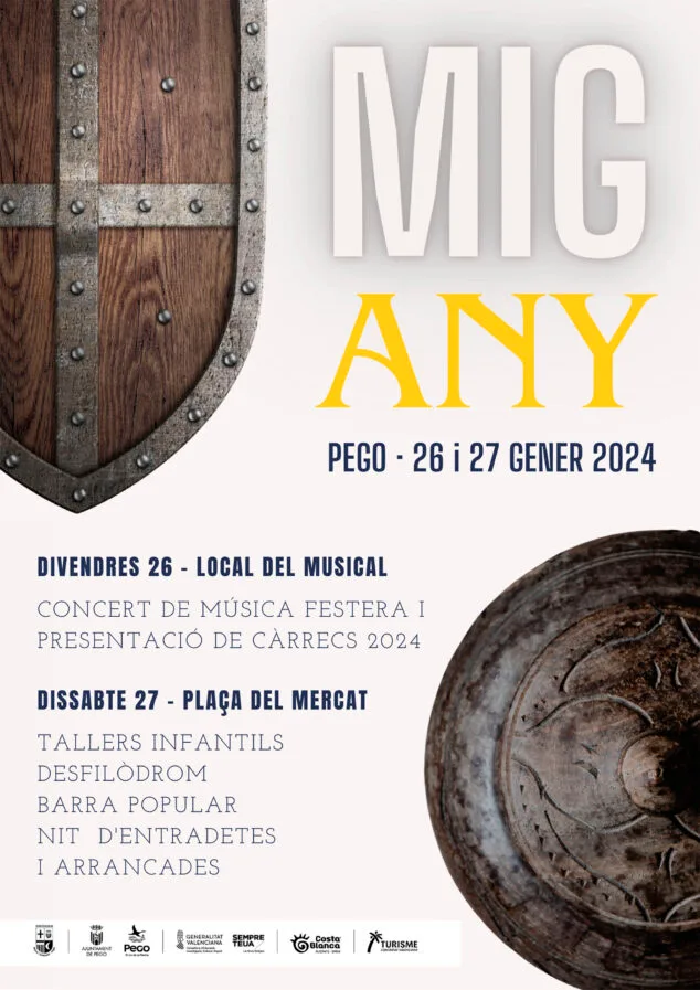 Imagen: Cartel del Mig Any de Moros i Cristians de Pego 2024