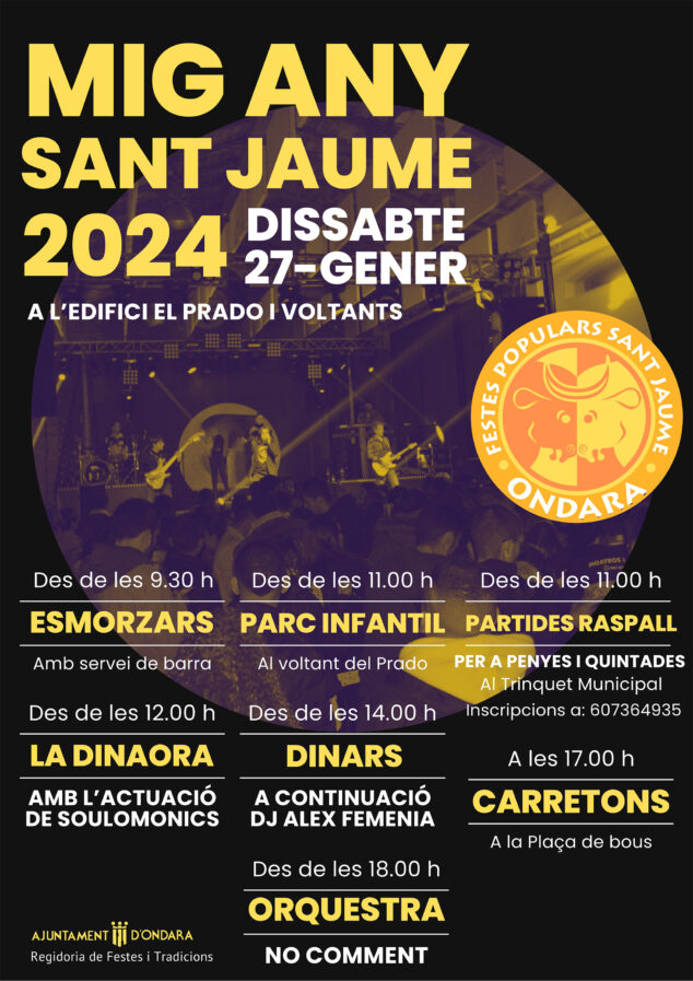 Imagen: Cartel del Mig Any de Sant Jaume 2024 de Ondara