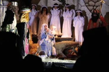 Escena del portal de Belén del Misteri de Reis de Gata