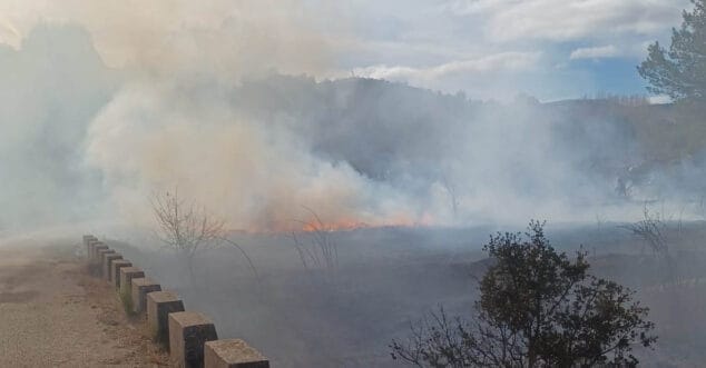 incendio en terrenos de alcala de la jovada 1