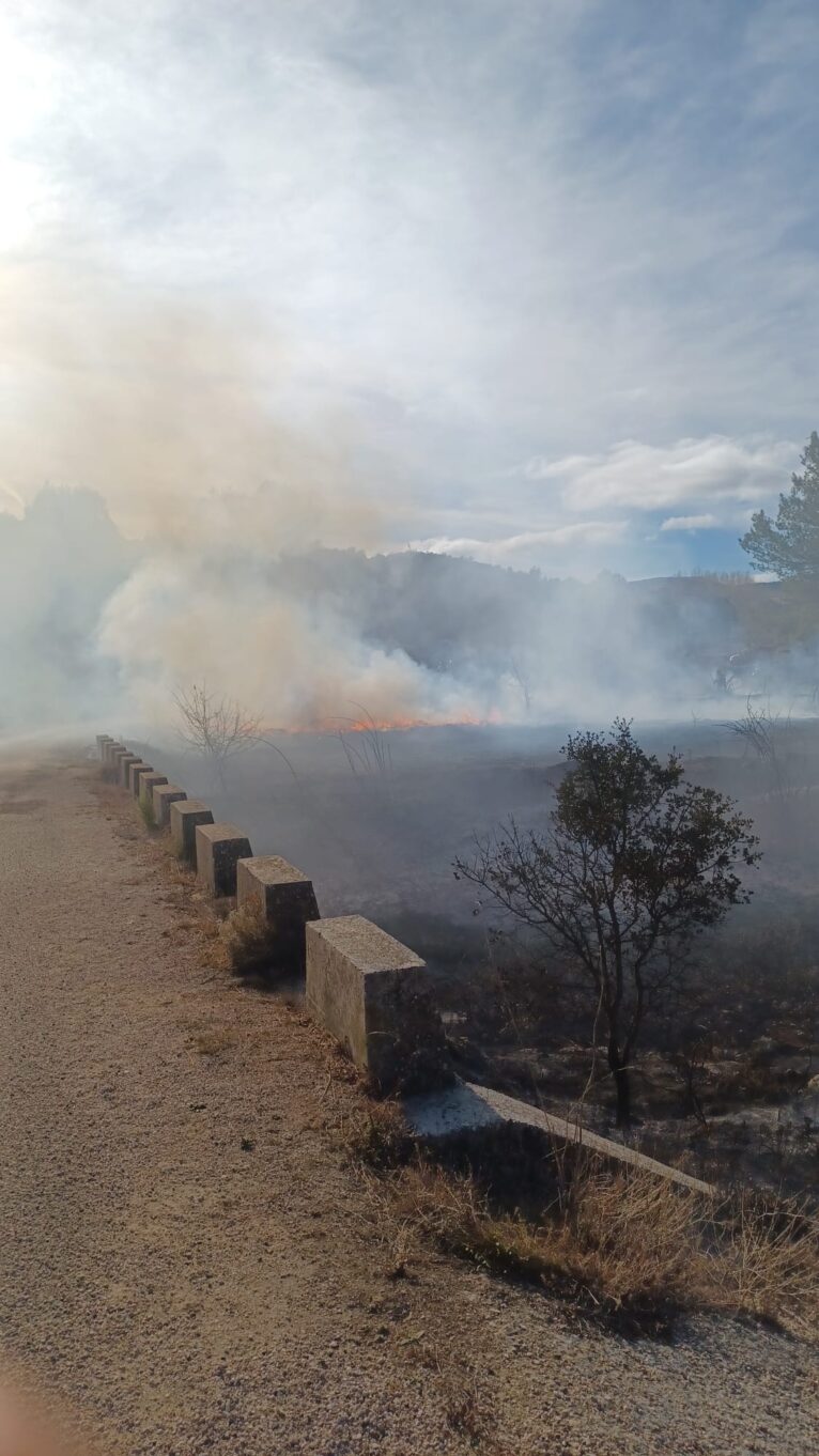 Incendio en terrenos de Alcalà de la Jovada