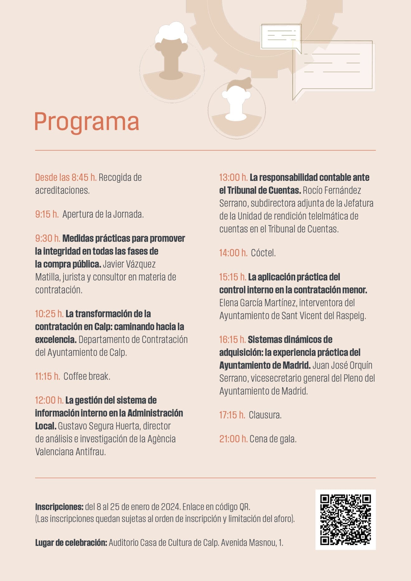 Programa de la jornada sobre contratación pública de Calp