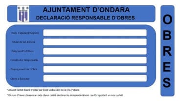 Cartel de declaración responsable de obras