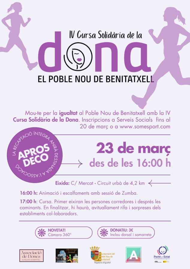 Imagen: Cartel de la IV Cursa Solidària de la Dona de Benitatxell