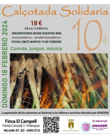 Cartel de la X Calçotada Solidaria de AMADEM