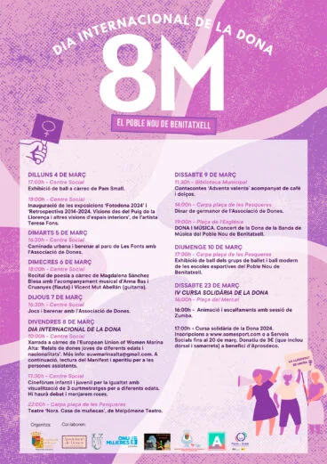 Cartel del 8M en Benitatxell este 2024
