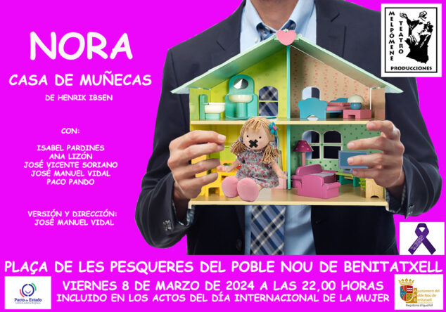 Imagen: Cartel del teatro 'Nora. Casa de muñecas'