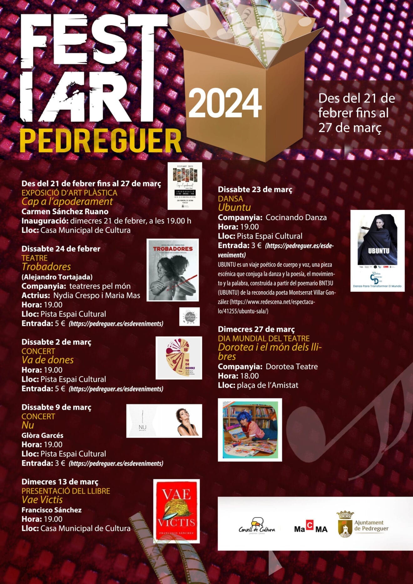 Cartel del Festiart en Pedreguer