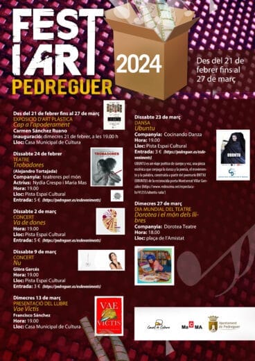 Cartel del Festiart en Pedreguer