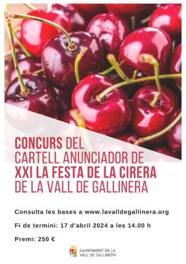 Concurso del cartel de la XXI Fiesta de la Cereza de Vall de Gallinera