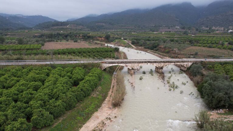 El río Gorgos tras las lluvias de marzo de 2022