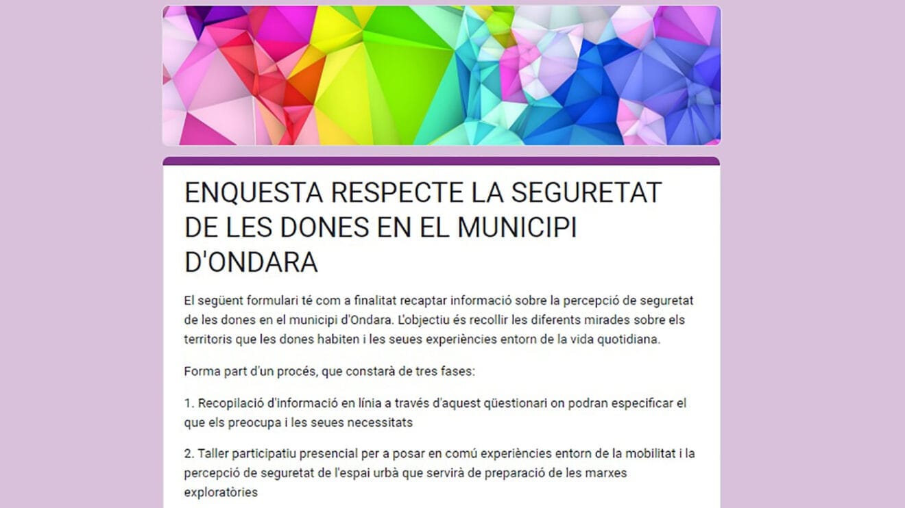 Encuesta sobre seguridad de las mujeres en Ondara