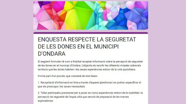 encuesta sobre seguridad de las mujeres en ondara