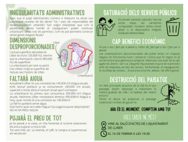 Imagen: Folleto informativo sobre el PAI de Llíber