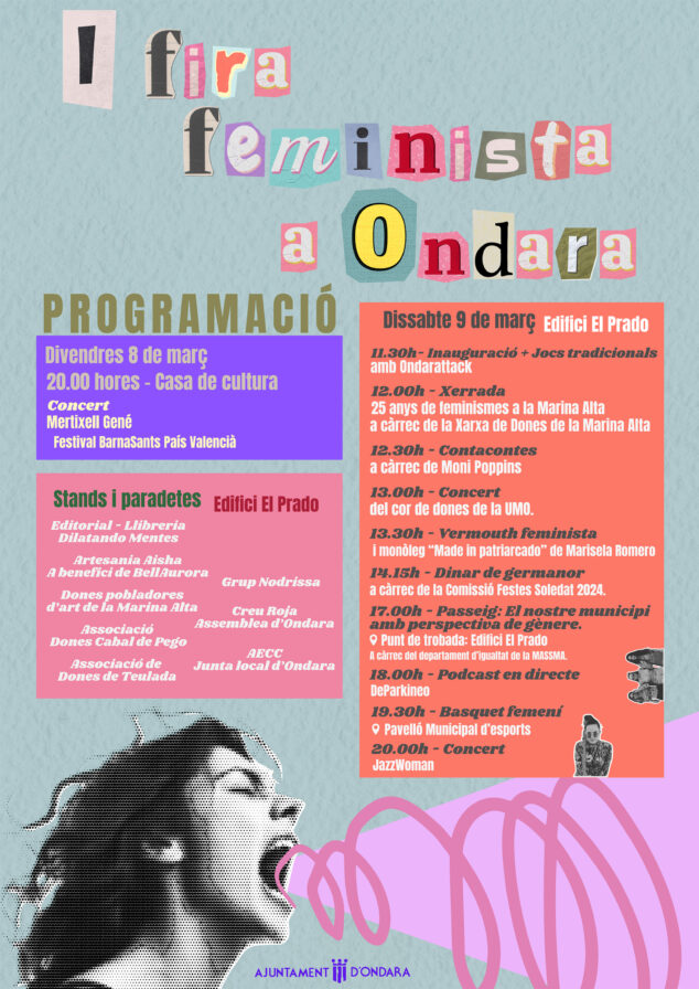 Imagen: Programación de la Feria Feminista de Ondara