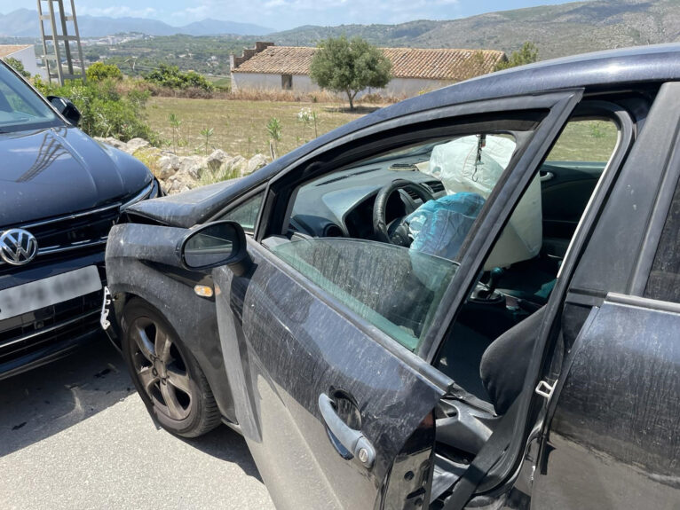 Uno de los accidentes en el camí Abiar Alta de Teulada Moraira