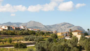 vista de campos y viviendas en benidoleig