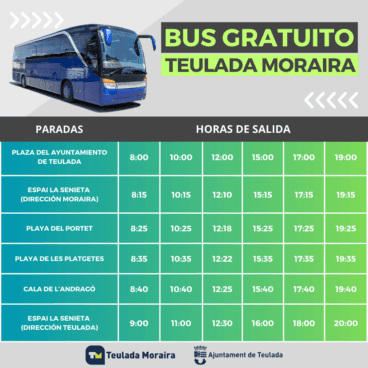 Horarios del bus gratuito Semana Santa Teulada Moraira