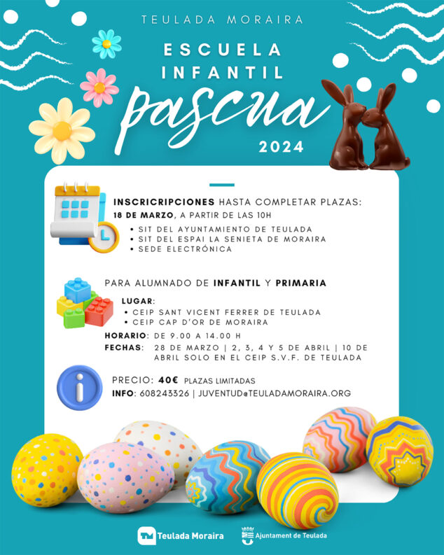 Imagen: Cartel de la Escuela de Pascua 2024 de Teulada Moraira