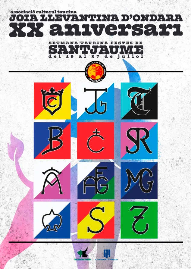 Imagen: Cartel de la semana taurina de las Festes Populars de Sant Jaume 2024 de Ondara