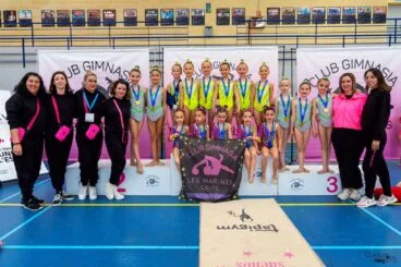 Las gimnastas de Les Marines de Calp suben a lo más alto de podio y se clasifican para el Nacional 21 gimnastas de les marines de calp