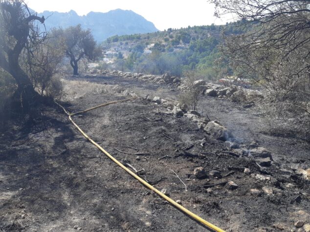 Imagen: Evolución del incendio de Benissa