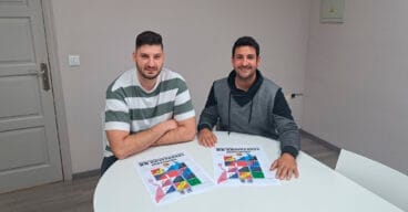 jordi ruiz regidor de festes i tradicions de lajuntament dondara y javi gomez representante de lassociacio cultural taurina joia llevantina dondara