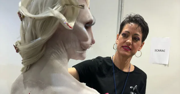 maite server caracterizando a la dama blanca para el concurso nacional de maquillaje de caracterizacion de jesal extetic en ifa alicante 2024