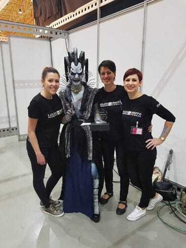 Maite Server, Elena Mengual y Lucía Bellver, ganadoras del Concurso Nacional de Maquillaje de Caracterización de Jesal Extetic en IFA Alicante en 2018
