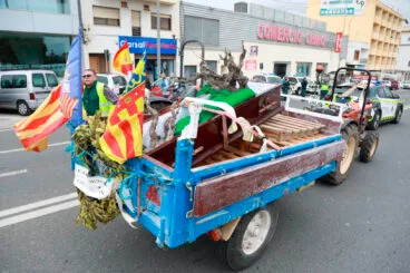 Vehículo de la tractorada convocada en Benissa hasta Dénia