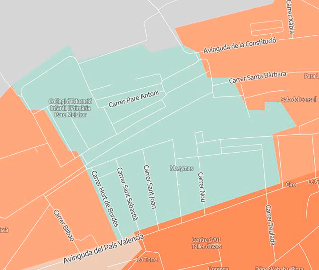 Zona de Benissa para alquilar una vivienda con el SMI - Mapa de eldiarioes
