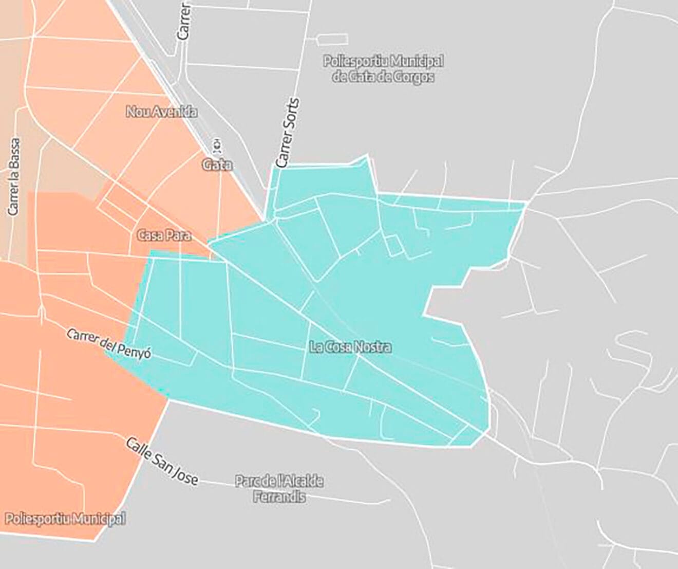 Zona de Gata de Gorgos para alquilar una vivienda con el SMI - Mapa de eldiarioes